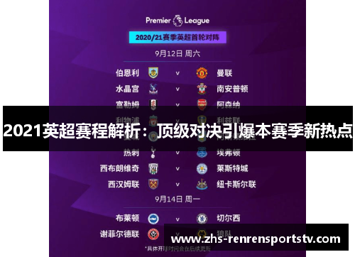 2021英超赛程解析：顶级对决引爆本赛季新热点